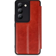 Newface Vivo V30 Lite 4g Kılıf Flip Cover - Kırmızı Dpmah