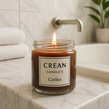 Crean Candle’s Coffee Kahve Kokulu Mum – %100 Doğal Soya Mumu – Siyah Kapaklı Şeffaf Cam Kavanoz – Premium Aromaterapi Mum (100 Cc)