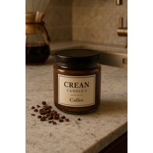 Crean Candle’s Coffee Kahve Kokulu Mum – %100 Doğal Soya Mumu – Siyah Kapaklı Şeffaf Cam Kavanoz – Premium Aromaterapi Mum (100 Cc)