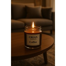 Crean Candle’s Coffee Kahve Kokulu Mum – %100 Doğal Soya Mumu – Siyah Kapaklı Şeffaf Cam Kavanoz – Premium Aromaterapi Mum (100 Cc)