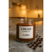 Crean Candle’s Coffee Kahve Kokulu Mum – %100 Doğal Soya Mumu – Siyah Kapaklı Şeffaf Cam Kavanoz – Premium Aromaterapi Mum (100 Cc)
