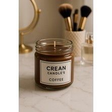 Crean Candle’s Coffee Kahve Kokulu Mum – %100 Doğal Soya Mumu – Siyah Kapaklı Şeffaf Cam Kavanoz – Premium Aromaterapi Mum (100 Cc)