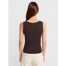 31764 Fermuar Detaylı Top-Koyu Kahve