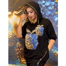 Kapüşonlu Sweat,spor,siyah,fermuar Detayları, Yüksek Kalite,elma,,el Işitaşli,cepli,pamuklu,şapkalı.