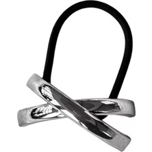 Caş Dekorasyon Gümüş Renk Çarpı Figürlü Metal Lastik Toka