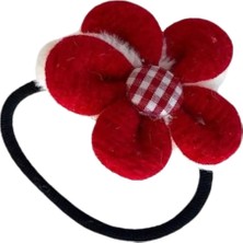Caş Dekorasyon Kırmızı Renk Çiçek Figürlü Lastik Toka