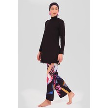 Alfasa Krizantem Desenli Tam Tesettür Mayo – Su Itici, Hızlı Kuruyan - 24613-25