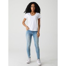 Ltb Rıpado V Yaka Kadın Kısa Kol T-Shırt 12258016560033