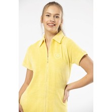 Yakalı Fermuarlı Elbise