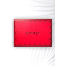 🏆 A4 Diploma ve Sertifika Kabı – Termo Deri, 23X32 Cm, Kırmızı