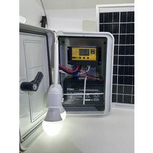 Taşınabilir 25W Güneş Paneli 2 Lamba ve USB Cep Telefonu Şarj Sistemi
