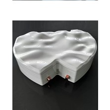 Caş Dekorasyon Beyaz Renk Kalp Model Aynalı Çekmeceli Takı Organizeri