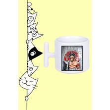 Zaraki Kenpachi Karakter Anime Bleach Tasarım Baskılı Beyaz T Sap Kupa Bardak