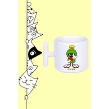 
marslı Marvin Uzaylı Çizgi Karakter Tasarım Baskılı Beyaz T Sap Kupa Bardak