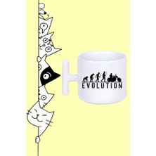 Evolutıon Insan Motor Evrimi Tasarım Baskılı Beyaz T Sap Kupa Bardak