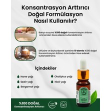 Karum Academy Aromaterapi-Sinerji Doğal Cam Damlalıklı Konsantrasyon Artırıcı Buhurdanlık ve Difüzör 10ml