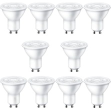 LED Spot 7W GU10 Çanak Ampul, Beyaz Işık 6500K 490LM 10 Adet