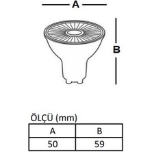 LED Spot 7W GU10 Çanak Ampul, Beyaz Işık 6500K 490LM 10 Adet