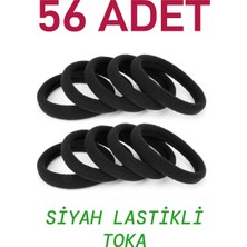 Nistabolje 56 Adet Siyah Saç Tokası Esnek Havlu Lastik Toka