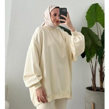 3044 - Rahat, Salaş Basic Kadın Uzun Sweatshirt