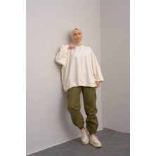 3044 - Rahat, Salaş Basic Kadın Uzun Sweatshirt