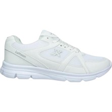 Lutton 2510 Unisex Beyaz Bağcıklı File Yürüyüş Koşu Büyük Numara Spor Ayakkabı 45 46 47 48