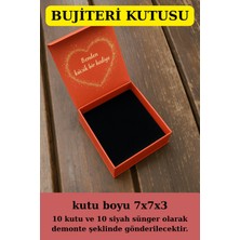 Takı Kutusu | 10 Adet Süngerli Kutu - Küpe Anahtarlık Bujiteri Kutusu - Kırmızı