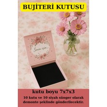 Takı Kutusu | 10 Adet Süngerli Kutu - Küpe Anahtarlık Bujiteri Kutusu - Senin Için Pembe
