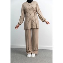 Letafet 4033 Pantolonlu Takım - Bej