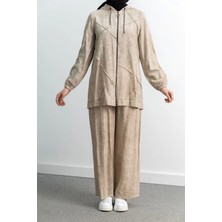 Letafet 5027 Ceketli Pant. Takım - Bej