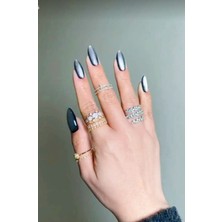 Cat Eye Takma Tırnak Seti 12 Adet - (Yapışkanlı Yansımalı Kedi Göz 12 Adet )