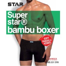 Star Erkek Siyah  Organik Bambu Pamuklu Kemer Boxer