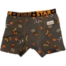 Star 3 Lü Erkek Çocuk Beli Kemerli Desenli Boxer