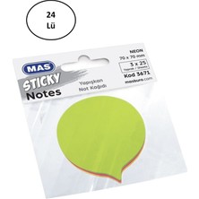 Mas 3671 Karma Renk Balon Şekilli 75 Yaprak Not Kağıdı