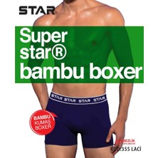 Star Erkek Lacivert Organik Bambu Beli Kemerli Boxer