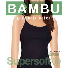 Star Kadın Siyah Organik Bambu Ip Askılı Atlet