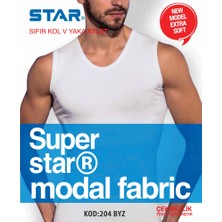 Star 3 Lü Erkek Modal Sıfır Kol V Yaka T-Shirt