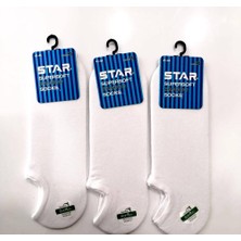 Star 3 Lü Erkek Beyaz Organik Bambu Sneakers Çorap