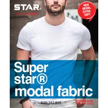 Star 3 Lü Erkek Modal Sıfır Yaka Kısakol Basic T-Shirt