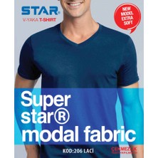 Star Erkek Lacivert   Modal V Yaka T-Shirt