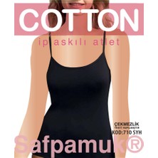 Star Kadın Siyah Saf Pamuk  Ip Askılı Atlet