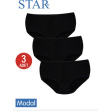 Star Kadın 3 Lü Siyah Organik Bambu Bato Külot