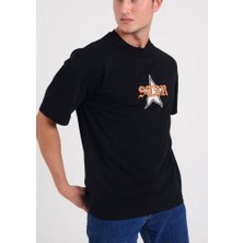 Star Erkek Oversize Dart Logolu T-Shirt