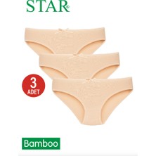 Star Kadın 3 Lü Ten Organik Bambu Bikini Külot