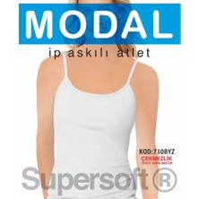 Star Kadın Beyaz Modal Ip Askılı Atlet