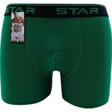 Star Erkek Yeşil  Beli Kemerli  Lycralı Boxer