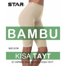 Star 3 Lü Bambu Kadın Diz Üstü Kısa Tayt