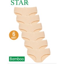 Star Kadın 6 Lı Ten Organik Bambu Bato Külot