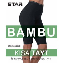 Star 3 Lü Bambu Kadın Diz Üstü Kısa Tayt