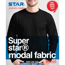 Star Erkek Modal Uzun Kol V Yaka T-Shirt